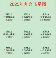 宋韶光2025年九宫飞星方位图详解，蛇年家居风水位置布局